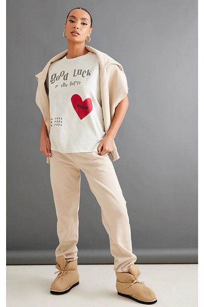 CLAYES Тениска Hope Mink Oversize - с щампа