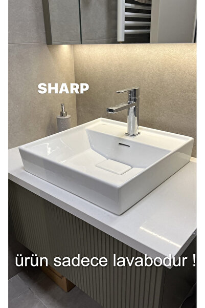 Turkuaz Seramik Sharp Etajerli Lavabo 48 X 48 Cm