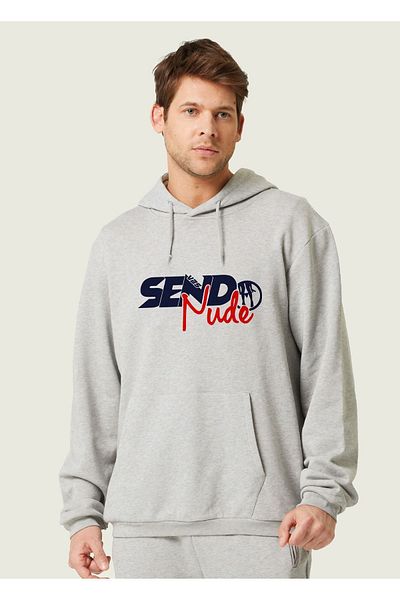 VBSVİBES Φούτερ Unisex Oversize Send Nudes με στάμπα με κουκούλα