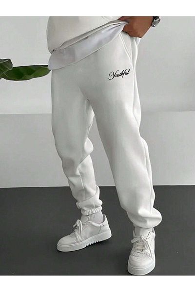 CLAYES Pantaloni de sport pentru tineret Jogger - Picior din cauciuc imprimat cu talie înaltă