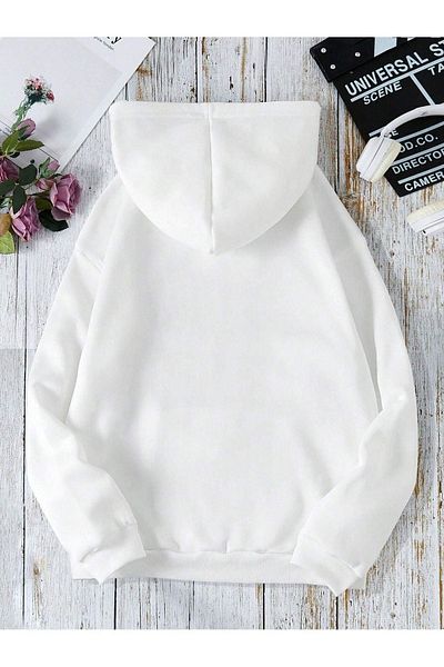 CLAYES Φούτερ USA Flag - Λευκή στάμπα Oversize Hooded