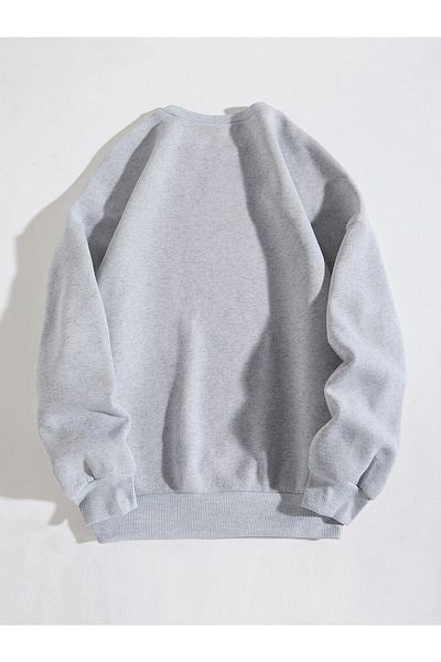 VBSVİBES Φούτερ Unisex Γκρι Oversize Gratz με στάμπα με λαιμόκοψη
