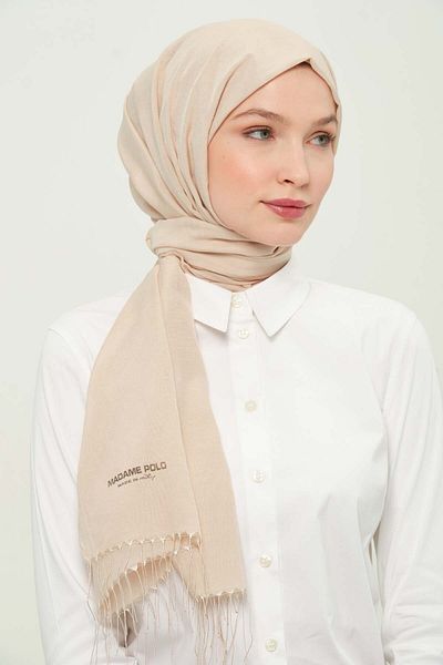 Madame Polo Viscone Thin Summer Shawl Chickpea Viscose Wrinkle-Free Daily Shawl 75X180 cm