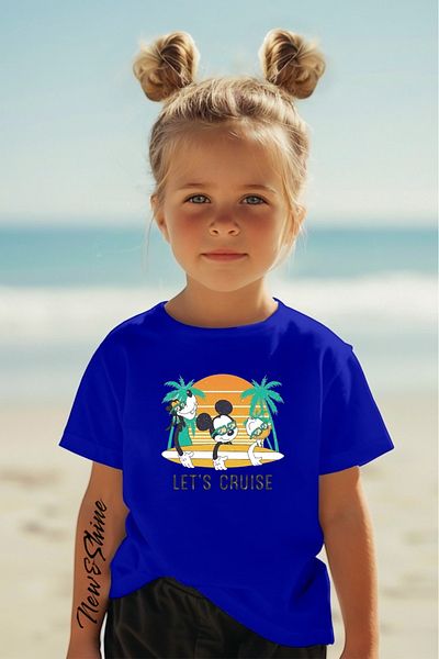 New Shine 1 tricou este un cadou pentru achiziții de 6 și mai sus în coș - Tricou pentru copii oversize cu imprimeu Lets Cruise