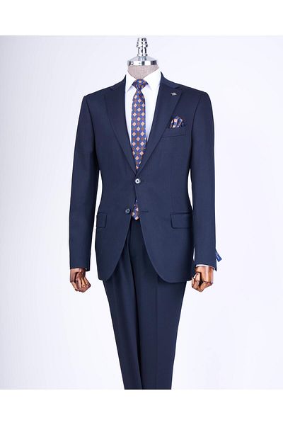 TerziAdemAltun Regular Fit Jacket Pantalon Suit Navy Blue T13591