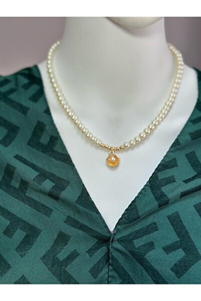Shell glass pearl necklace , mussel pearl necklace , pearl necklace