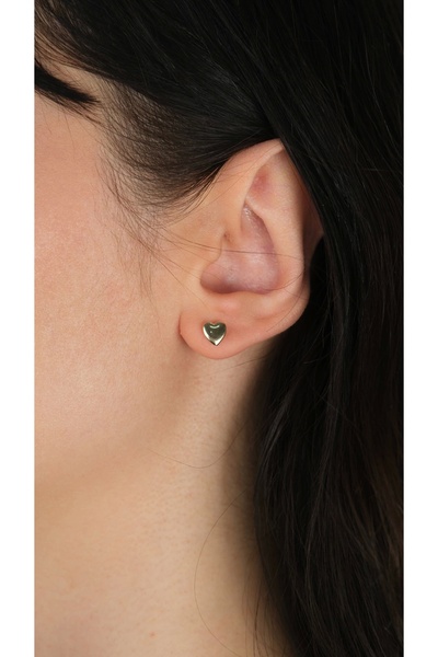 Arpaş 14 Ayar Altın KP 1025 Vidalı Kalpli Küpe