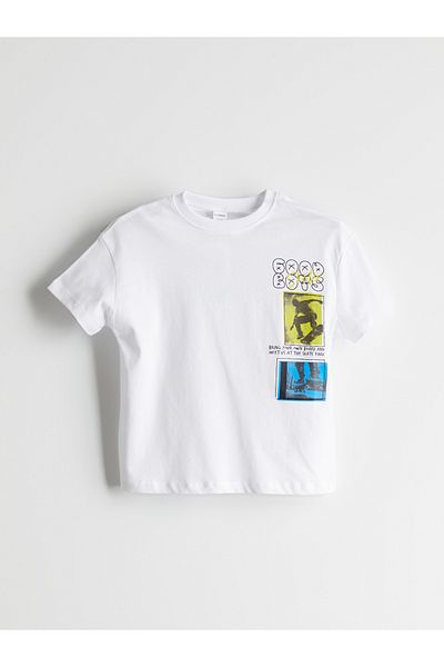 LC Waikiki Tricou pentru băiat cu imprimeu cu decolteu