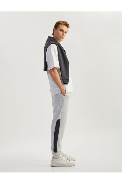 Koton Νέα σεζόν βαμβακερή αθλητική φόρμα Jogger με κορδόνια στη μέση και Color Block
