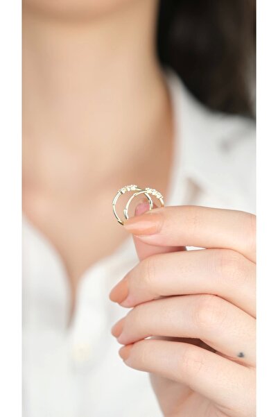 Arpaş 14 Ayar Altın KP 1004 Taşlı Halka Küpe