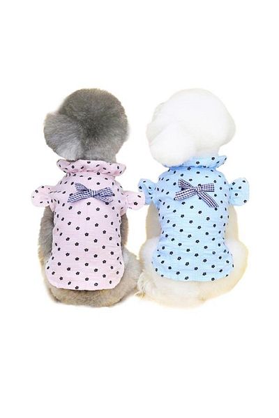 Glipet Dress Pleated Polka Dot Dog, Size m and Color Pink