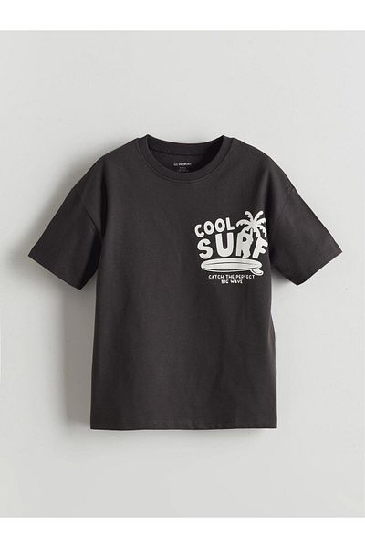 LC Waikiki Tricou pentru băiat cu decolteu cu litere imprimate