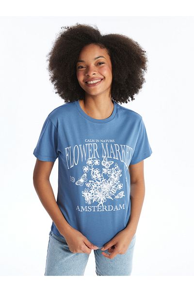 LC Waikiki  Crew Neck Printed Short Sleeve Women's T-Shirt