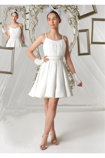 meneviş çocuk giyim Κοντό βραδινό φόρεμα Meneviş Crepe Girl_Mnvs0746