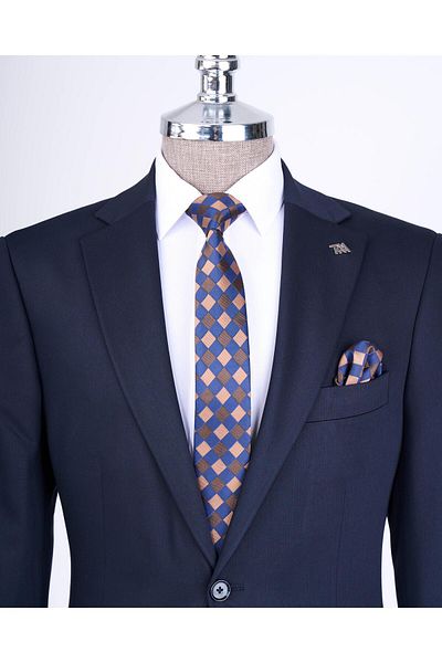 TerziAdemAltun Regular Fit Jacket Pantalon Suit Navy Blue T13591