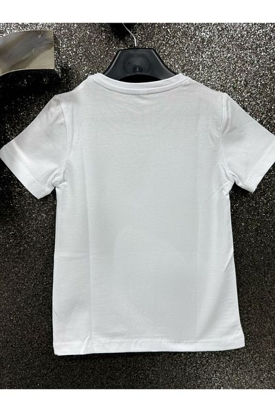 SENİOR Tricou negru din bumbac pieptănat cu jumătate de mânecă pentru băiat