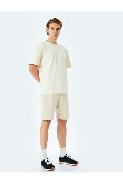 Koton New Season Pocket Label Detailed Cotton Blend Lace up Waist Shorts