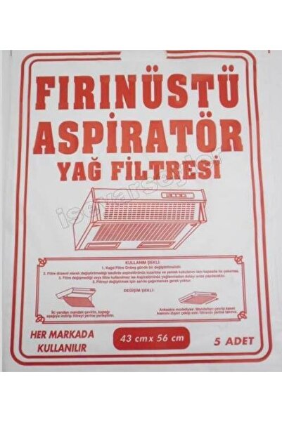 abnturk 5 adet Fırın üstü Mutfak Aspiratörü Yağ Filtresi 42x56cm Alüminyum Fi...