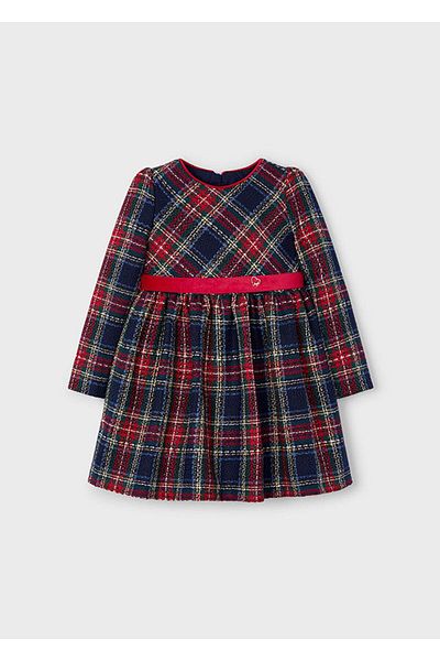 MAYORAL Long Sleeve Plaid Girl's Dress - Mnvs4911