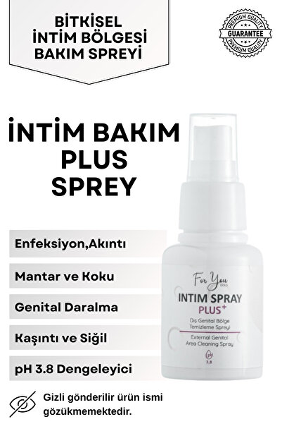For You Gold Bitkisel Genital Bölge Koku, Akıntı, Kaşıntı, Mantar Gidermeye Yardımcı Intim Plus Bakım Spreyi 60ml