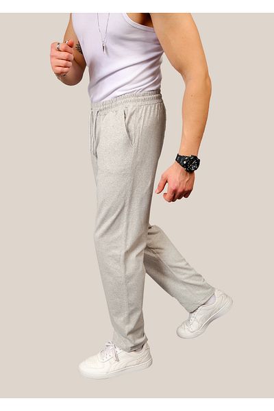 INFLUYENTE Ανδρικό γκρι Standard Fit 2 Thread Sweatpants με πίσω τσέπη