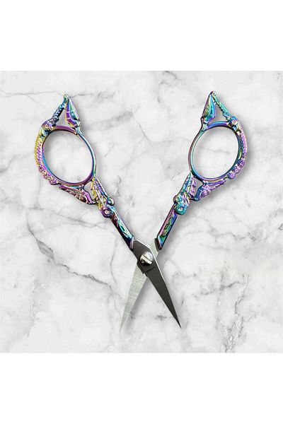 OZN AKSESUAR Promise Engagement Scissors, Ribbon Opening Special Day Merasim Sewing Embroidery Scissors with Birds Ebruli