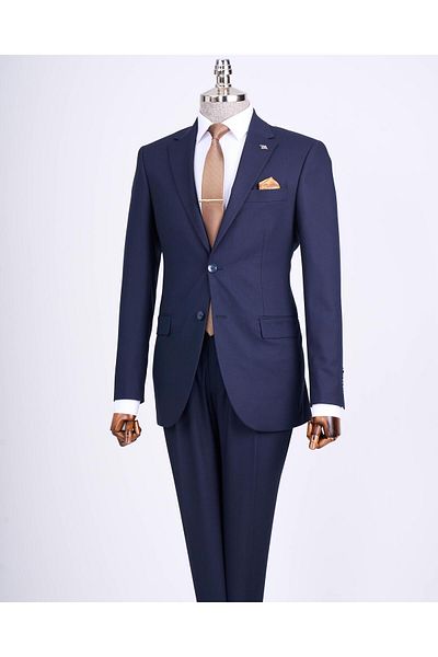 TerziAdemAltun Slim Fit Jacket Pant Suit Navy Blue T13512