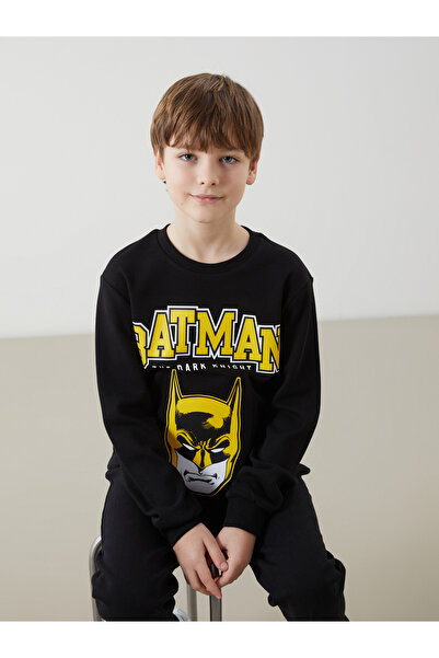 LC Waikiki Hanorac pentru băieți cu guler rotund și imprimeu Batman