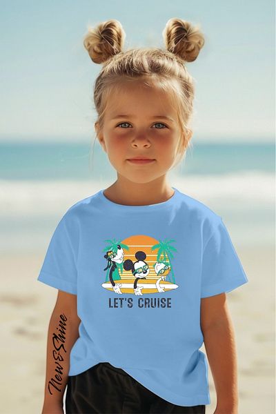 New Shine 1 tricou este un cadou pentru achiziții de 6 și mai sus în coș - Tricou pentru copii oversize cu imprimeu Lets Cruise