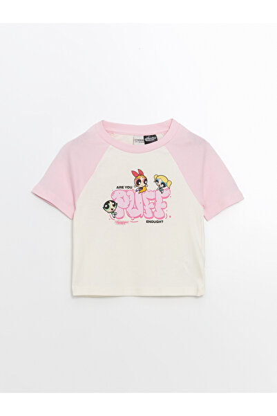 LC Waikiki Tricou de fete cu guler rotund și imprimeu Powerpuff Girls