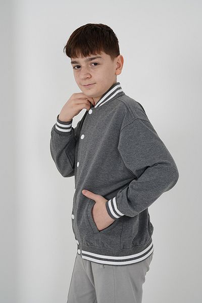 HayKids Boy's Two Thread Fabric Snap Knitwear Collar College Cardigan (Age 11-15)