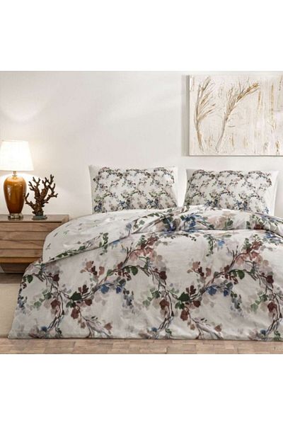 Taç Double bed linen 100% cotton ranforce with floral design, Taç, Dalila