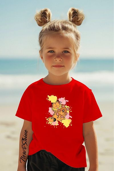 New Shine In Cart 6 and Above Purchases Get 1 T-Shirt as a Gift - Garfield Printed Oversize Children's T-Shirt