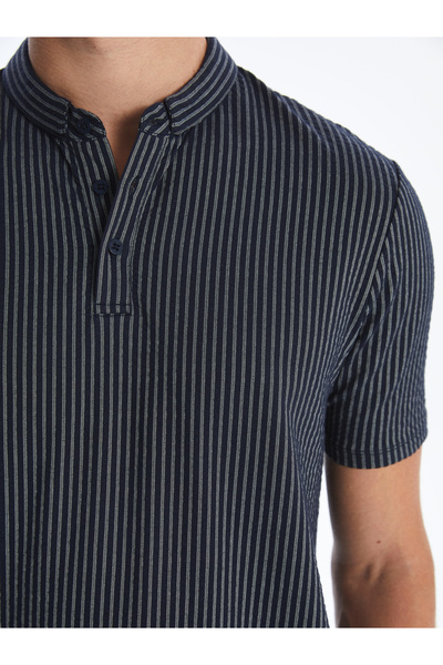 LC Waikiki Polo nyakú, rövid ujjú férfi texturált póló