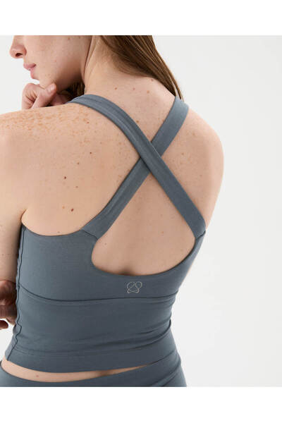 Ayma Active Tirşe Çapraz Sırt Halter Bluz