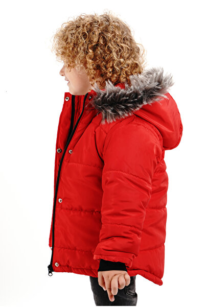 DUBLİNO KİDS Erkek Çocuk Su Ve Rüzgar Geçi?rmez I?çi? Wersoftlu Kapşonlu Mont