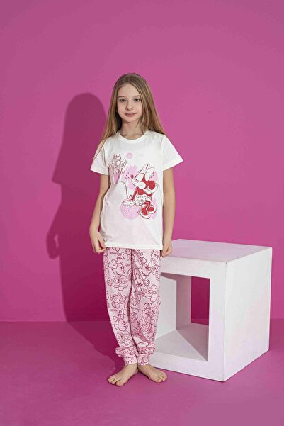 RAPAPA Дівчачий короткий рукав з лікрам, бавовняний піжамний комплект 3039-40B