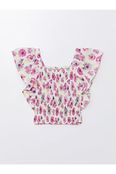 LC Waikiki Tricou de fete cu guler pătrat, floral, cu mânecă scurtă