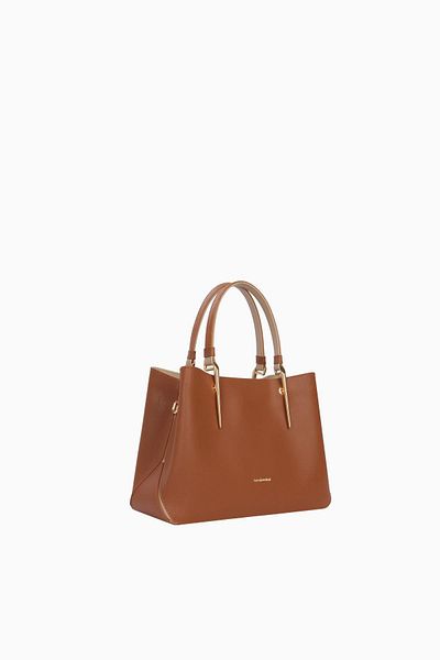 CENGİZ PAKEL Cengiz Pakel Gold Accessory Detailed Double Handle Hand – Shoulder Bag - 7598 - Tan/Mink