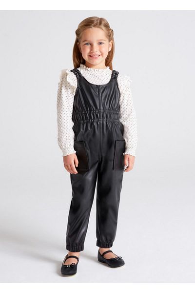 MAYORAL Faux Leather Girl's Jumpsuit