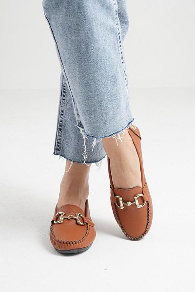 Beyond Women's Tan Gc Buckle Daily Casual Ballerina Shoes Bynddem05