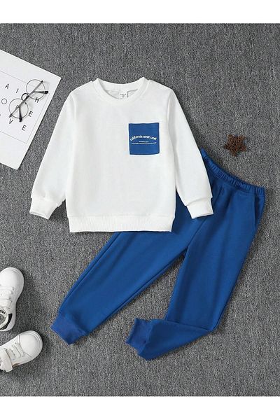 DUBU BUTİK California Cotton Παιδικό Σετ - Κοριτσίστικο αγορίστικο φούτερ με λαιμόκοψη και Jogger