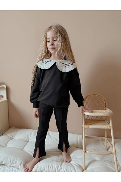 YİGİT BUTİK Yigit Boutique Shirt Collar Girl's Bottom Top Set