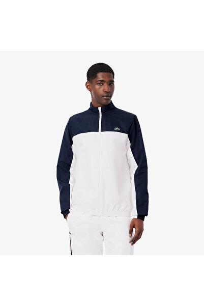 Lacoste Erkek Regular Fit Fermuarlı Renk Bloklu Beyaz Eşofman Takımı
