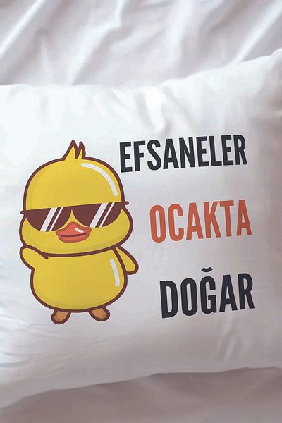 qoeuyl boutique Legends Are Born in the Hearth Printed Birthday Gift Fiber Satin Decorative Pillow