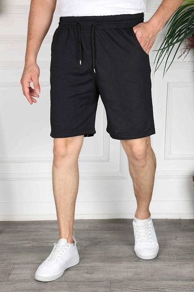 DUBU BUTİK Black Short Shorts - Combed Cotton Corded Fit Pocket