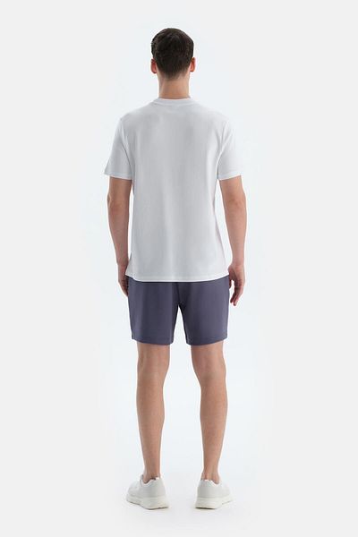 Dagi Indigo Ribbed Detailed Pocket and Corded Shorts