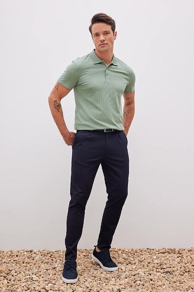 DeFacto Slim Fit Slim Fit Short Sleeve Cotton Basic Plain Polo T-Shirt M6609Az23Sp