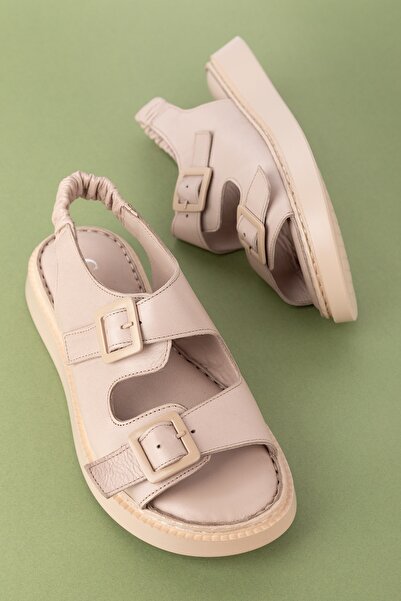 Gondol Genuine Leather Women's Sandals - Double Buckle, Easy Wear, elnr.460