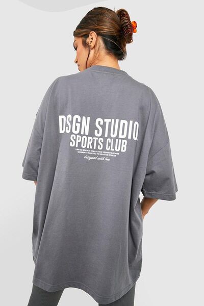 DUBU BUTİK Tričko Smoked Oversize Dsgn Sports Club - Oversize Printed